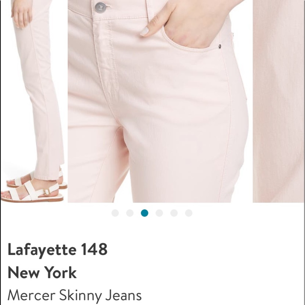 Lafayette 148 New York Light Blush Skinny Pants Size 12 - Picture 10 of 13